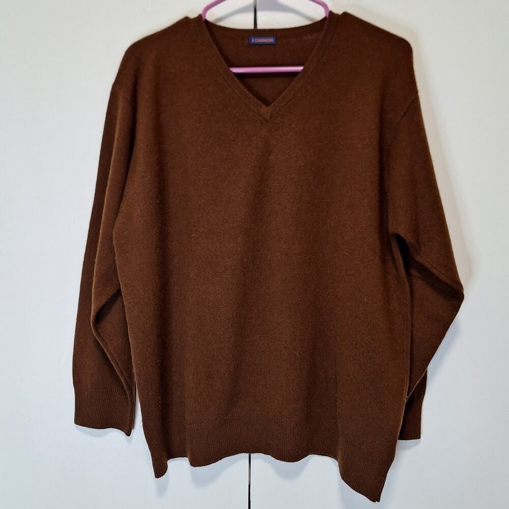 A. Campagna Brown Cashmere Sweater